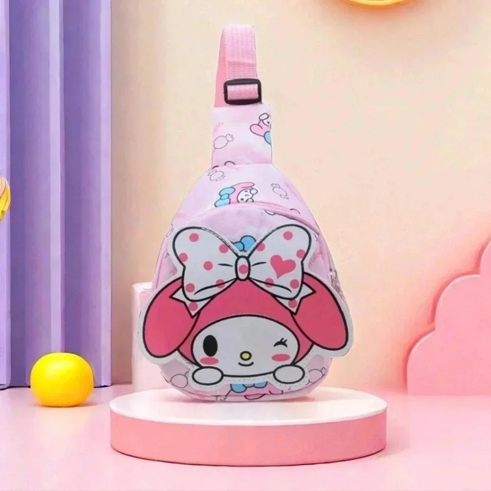 Hello kitty sanrio pink shoulder crossbody bag chest bag baby women's backpack